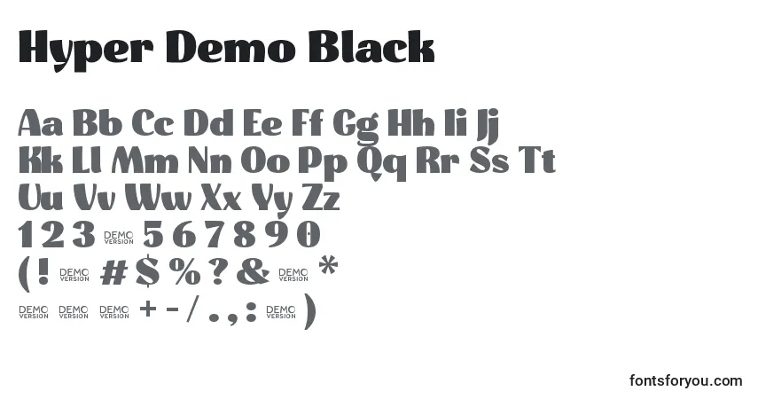 Hyper Demo Black-fontti – aakkoset, numerot, erikoismerkit