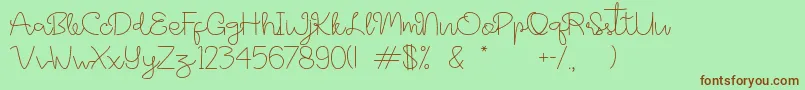 Hyper Script Demo Font – Brown Fonts on Green Background