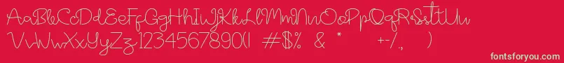 Hyper Script Demo Font – Green Fonts on Red Background