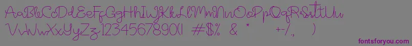 Hyper Script Demo-Schriftart – Violette Schriften auf grauem Hintergrund