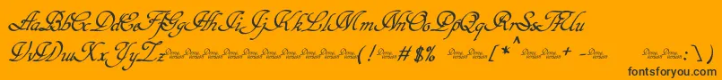 Hypertiroid   Demo-Schriftart – Schwarze Schriften auf orangefarbenem Hintergrund