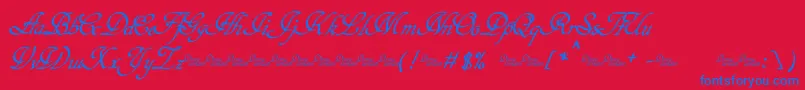 Шрифт Hypertiroid   Demo – синие шрифты на красном фоне