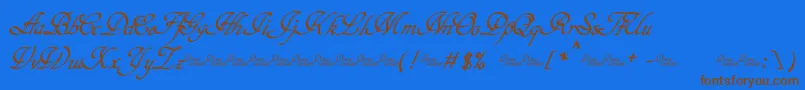 Шрифт Hypertiroid   Demo – коричневые шрифты на синем фоне