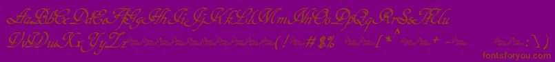 Hypertiroid   Demo-Schriftart – Braune Schriften auf violettem Hintergrund