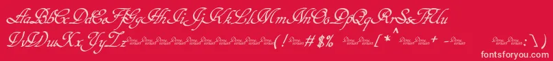 Hypertiroid   Demo-Schriftart – Rosa Schriften auf rotem Hintergrund