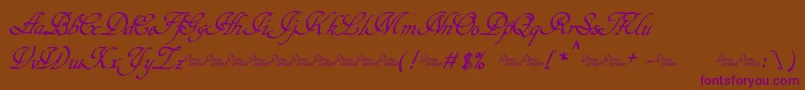 Hypertiroid   Demo Font – Purple Fonts on Brown Background