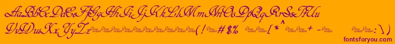 Hypertiroid   Demo-Schriftart – Violette Schriften auf orangefarbenem Hintergrund