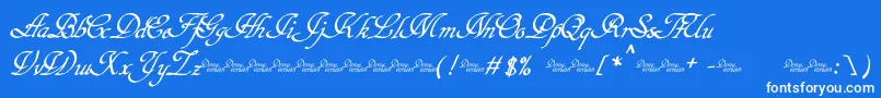 Hypertiroid   Demo-fontti – valkoiset fontit sinisellä taustalla