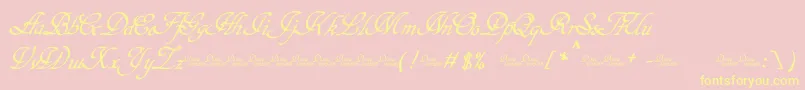 Hypertiroid   Demo-Schriftart – Gelbe Schriften auf rosa Hintergrund