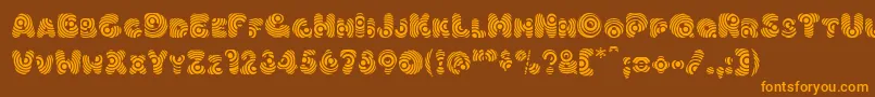Hypmotizin Font – Orange Fonts on Brown Background