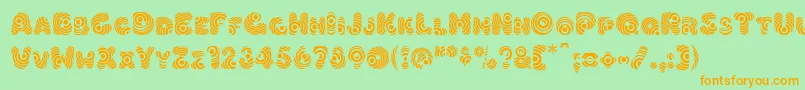 Hypmotizin Font – Orange Fonts on Green Background