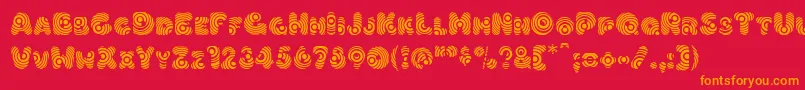 Hypmotizin Font – Orange Fonts on Red Background