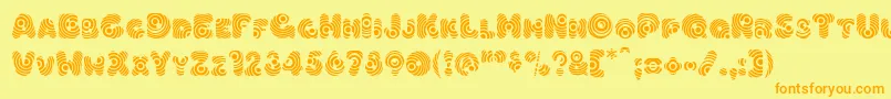 Hypmotizin Font – Orange Fonts on Yellow Background