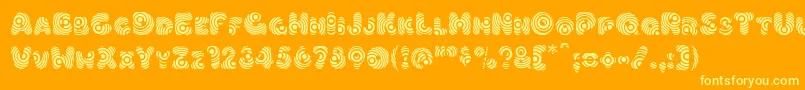 Hypmotizin Font – Yellow Fonts on Orange Background