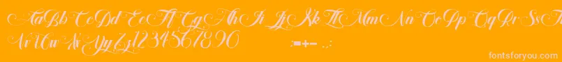 Hypnotica-Schriftart – Rosa Schriften auf orangefarbenem Hintergrund