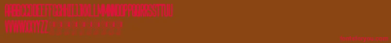 Hysteria-Schriftart – Rote Schriften auf braunem Hintergrund