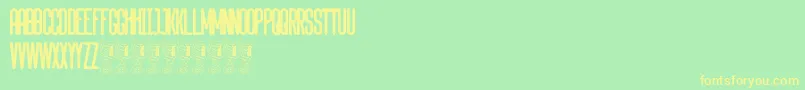 Hysteria Font – Yellow Fonts on Green Background