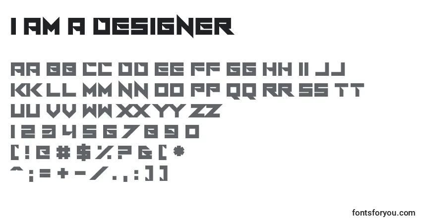 Czcionka I Am A Designer – alfabet, cyfry, specjalne znaki