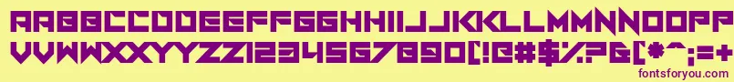 I Am A Designer-fontti – violetit fontit keltaisella taustalla