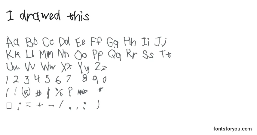 Czcionka I drawed this – alfabet, cyfry, specjalne znaki