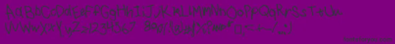 I drawed this-Schriftart – Schwarze Schriften auf violettem Hintergrund