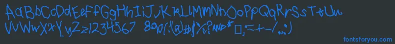 I drawed this Font – Blue Fonts on Black Background