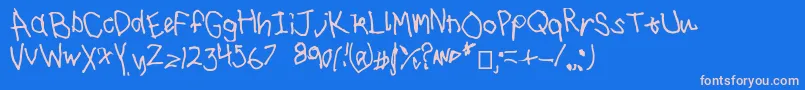 I drawed this Font – Pink Fonts on Blue Background