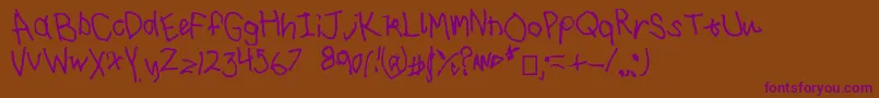 I drawed this Font – Purple Fonts on Brown Background