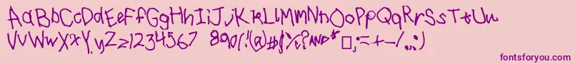 I drawed this Font – Purple Fonts on Pink Background