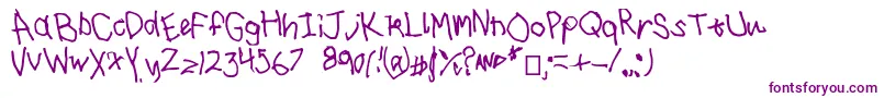 I drawed this Font – Purple Fonts on White Background