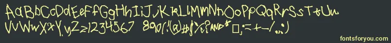 I drawed this Font – Yellow Fonts on Black Background