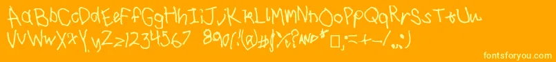 I drawed this Font – Yellow Fonts on Orange Background