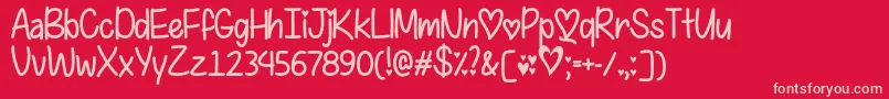 I Found My Valentine   Font – Pink Fonts on Red Background