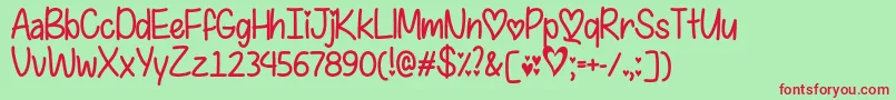 I Found My Valentine   Font – Red Fonts on Green Background