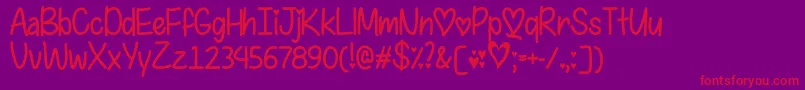 I Found My Valentine   Font – Red Fonts on Purple Background