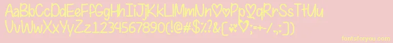 I Found My Valentine   Font – Yellow Fonts on Pink Background