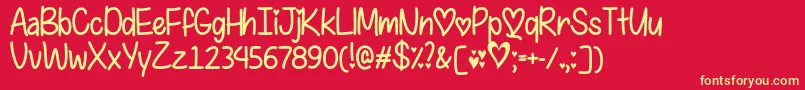 I Found My Valentine   Font – Yellow Fonts on Red Background