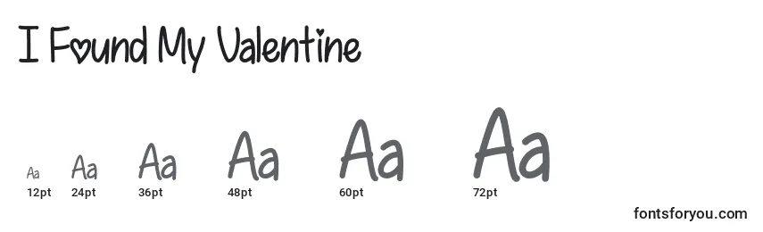 Размеры шрифта I Found My Valentine  