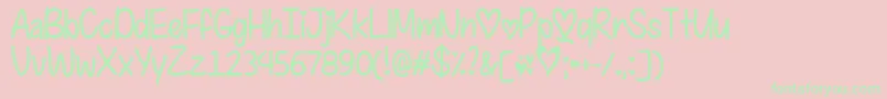 Fonte I Found My Valentine   – fontes verdes em um fundo rosa