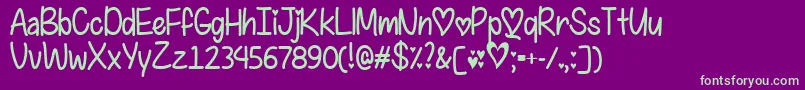 I Found My Valentine   Font – Green Fonts on Purple Background