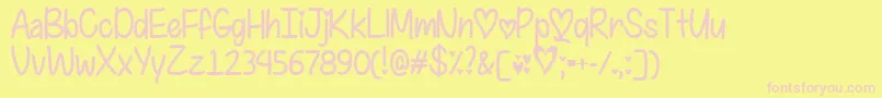 I Found My Valentine   Font – Pink Fonts on Yellow Background