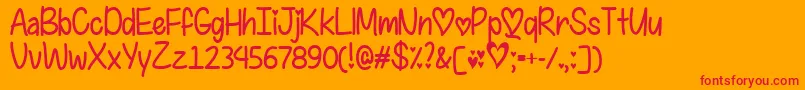 I Found My Valentine   Font – Red Fonts on Orange Background