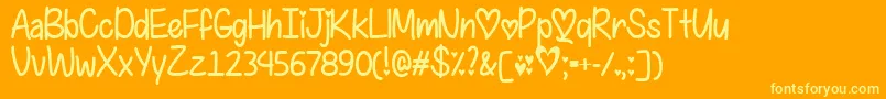I Found My Valentine   Font – Yellow Fonts on Orange Background