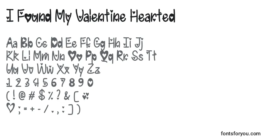 Шрифт I Found My Valentine Hearted   – алфавит, цифры, специальные символы