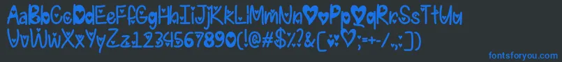 I Found My Valentine Hearted   Font – Blue Fonts on Black Background