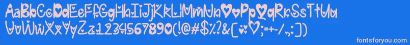 I Found My Valentine Hearted   Font – Pink Fonts on Blue Background