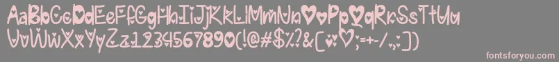 I Found My Valentine Hearted   Font – Pink Fonts on Gray Background
