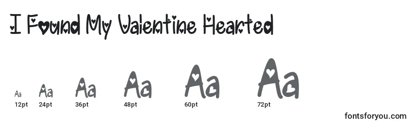 Размеры шрифта I Found My Valentine Hearted  