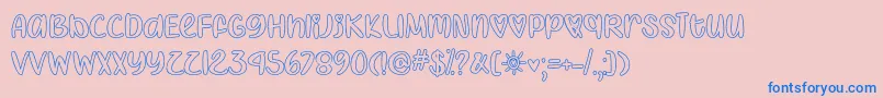 I Heart Coloring   Font – Blue Fonts on Pink Background