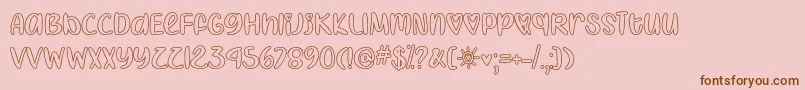 I Heart Coloring   Font – Brown Fonts on Pink Background